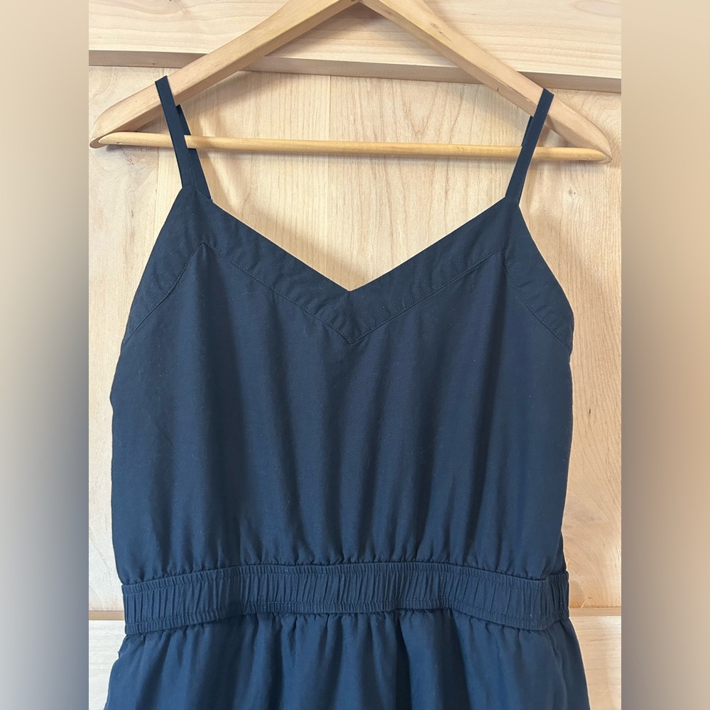 Splendid Black Maxi tiered wedding guest Spaghetti-Strap eyelet cotton Dress XS - Picture 5 of 6